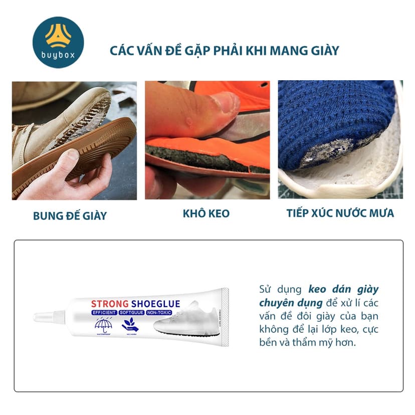 Ảnh Keo dán giày bền chặt, chống thấm hiệu quả, thiết kế dạng kim dễ dàng sử dụng - BuyBox - BBPK323 2