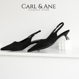 Thumbnail Carl & Ane - Giày cao gót nữ dáng Slingback mũi nhọn phong cách thanh lịch cao 5cm màu đen - CL036 1