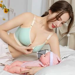 Thumbnail Áo Lót Ngực Bầu 2mama Không Gọng Vải Cotton Có Cúc Mở Ngang Bigsize V202 1