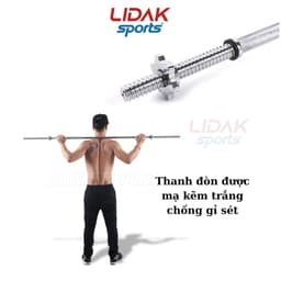 Thumbnail Đòn tạ LIDAK 1,5m thép đặc mạ crom chống gỉ có zen khóa 2 đầu an toàn , thanh đòn 1,5m tập gym tại nhà - LIDAK SPORT 3