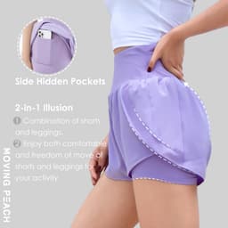 Thumbnail MOVING PEACH Quần Short Tập Yoga Thể Dục Nhanh Khô Thoáng Khí Bí Mật Túi Chạy Bộ Quần Short Bên Trong APO 4