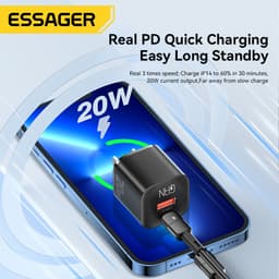 Thumbnail Cục sạc nhanh ESSAGER 20W USB Type C QC 3.0 thích hợp cho iP 14 13 12 11 Pro Max Mini Ipod 3