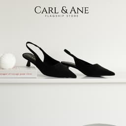 Thumbnail Carl & Ane - Giày cao gót nữ dáng Slingback mũi nhọn phong cách thanh lịch cao 5cm màu đen - CL036 2