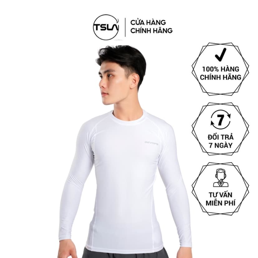 Ảnh Áo giữ nhiệt nam DEVOPS chất poly co giãn mặc lót trong đá bóng rổ work out bơi chạy bộ DET1003 1