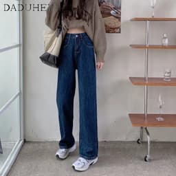 Thumbnail Quần jean DADUHEY lưng cao ống rộng thẳng phong cách thời trang Hàn Quốc 2023 3