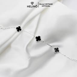 Thumbnail Lắc tay bạc nữ HELINO vòng tay cỏ 4 lá may mắn đính đá đen V08,Phụ Kiện Thời Trang Tinh Tế 3