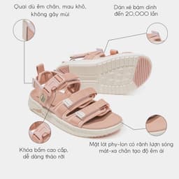 Thumbnail Dép Sandal Nữ Genki Màu Hồng Quai Chéo Thời Trang Cao Cấp Chính Hãng Sport YK279 2
