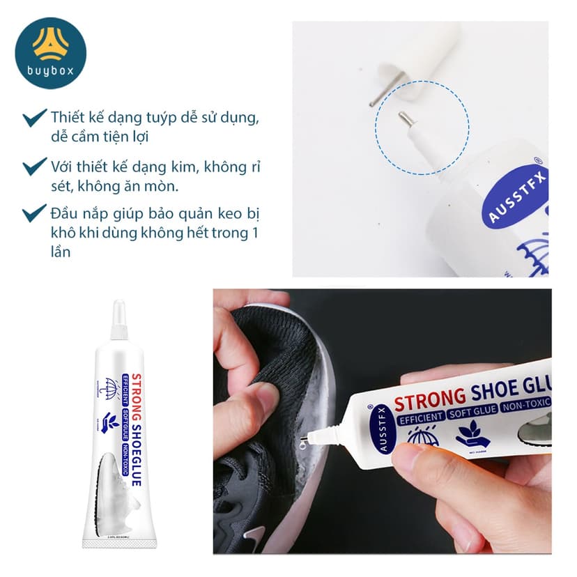 Ảnh Keo dán giày bền chặt, chống thấm hiệu quả, thiết kế dạng kim dễ dàng sử dụng - BuyBox - BBPK323 3