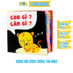 Thumbnail Sách vải PiPoVietnam kích thích thị giác - Song ngữ Anh Việt - Con gì làm gì 1
