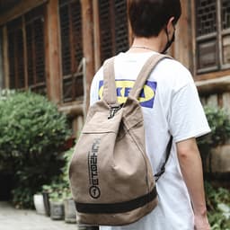 Thumbnail Ba lô vải canvas ngoài trời phong cách Hàn Quốc IELGY nam 3