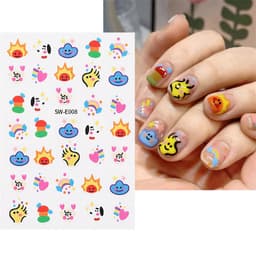 Thumbnail Miếng Dán Trang Trí Móng Tay Họa Tiết Hoạt Hình Quái Vật Mắt To Dễ Thương 3