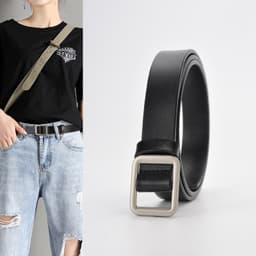 Thumbnail Thắt lưng AIJOLEN khóa vuông không đục lỗ phong cách vintage cho nữ 4