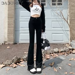 Thumbnail DaDuHey 2023 new Korean version of ins stretch women's jeans niche high waist micro flared pants large size trousers 3