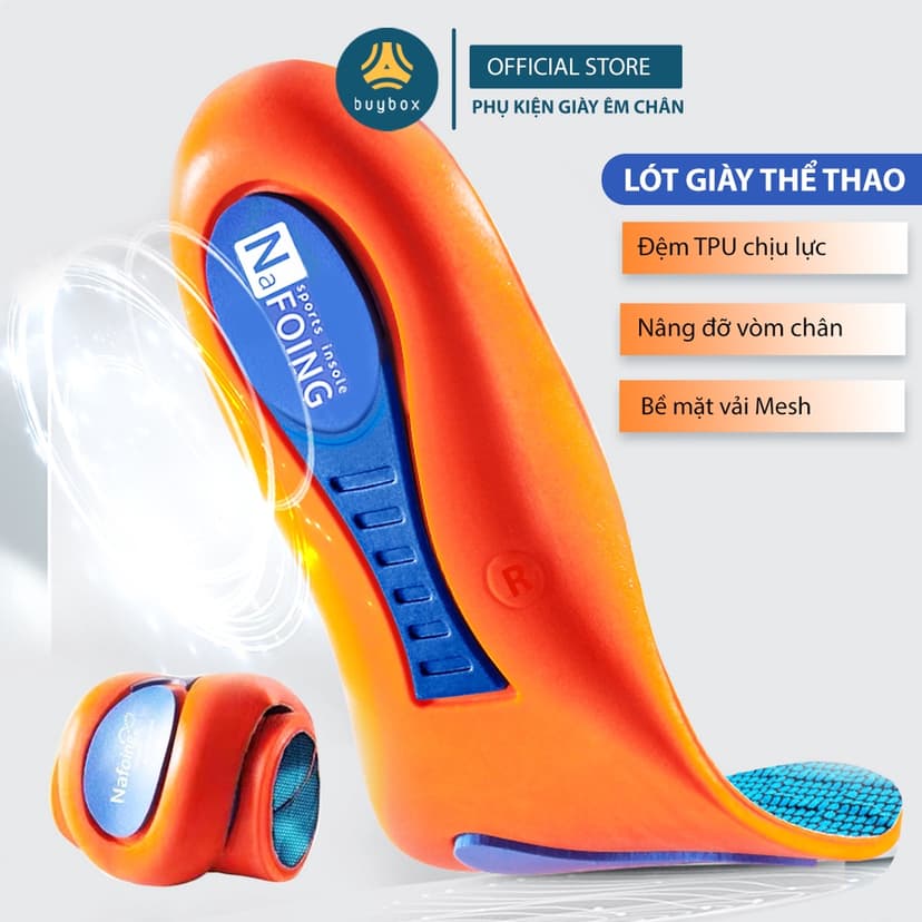 Ảnh Lót giày nam nữ êm chân chất liệu vải mesh thoáng khí, kết hợp ốpTPU chống thốn - buybox - BBPK363 1