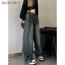 Thumbnail Quần jean DADUHEY họa tiết sọc phong cách đường phố Mỹ cao cấp size lớn 3