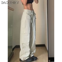 Thumbnail Quần dài DADUHEY lưng cao ống rộng nhiều túi size lớn phong cách đường phố Mỹ mới 3