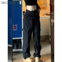 Thumbnail DaDuHey New American Ins High Street Retro Casual Pants Niche High Waist Wide Leg Pants Large Size Trousers 3