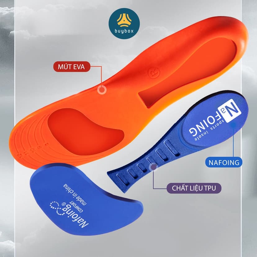 Ảnh Lót giày nam nữ êm chân chất liệu vải mesh thoáng khí, kết hợp ốpTPU chống thốn - buybox - BBPK363 4