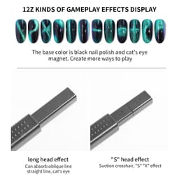 Thumbnail Nam châm ANNIES đen 3D hình trụ mạnh mẽ hai đầu tạo hiệu ứng mắt mèo cho keo dán trang trí móng tay nghệ thuật 2