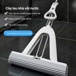 Thumbnail Cây lau nhà ZOLELE cán nhôm cầm nhẹ, tiết kiệm diện tích bảo quản Pva HM33 - Chính hãng 3