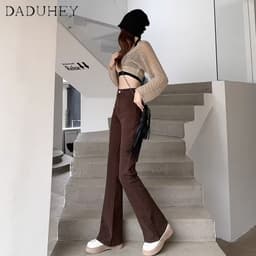 Thumbnail DaDuHey New American Ins High Street Retro Micro Flared Jeans Niche Stretch Wide Leg Pants Large Size Trousers 4