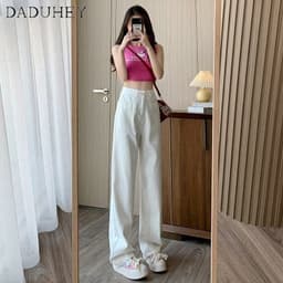 Thumbnail DaDuHey New American Ins High Street Thin Jeans Niche High Waist Wide Leg Pants Large Size Trousers 2