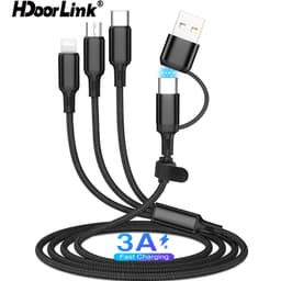 Thumbnail Dây cáp sạc nhanh HDOORLINK 5 trong 1 3A USB A / C sang điện thoại Type-C / Micro USB / nhẹ thích hợp cho IOS Android 1