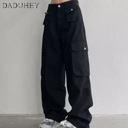 Thumbnail DaDuHey New American Ins High Street Multi-pocket Overalls Niche High Waist Wide Leg Pants Large Size Trousers 3