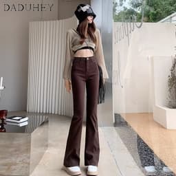 Thumbnail DaDuHey New American Ins High Street Retro Micro Flared Jeans Niche Stretch Wide Leg Pants Large Size Trousers 3