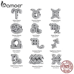 Thumbnail Hạt bạc 925 BAMOER hình cung hoàng đạo thời trang dùng làm trang sức DIY 1