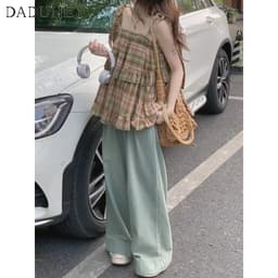 Thumbnail DaDuHey New American Ins High Street Hip Hop Jeans Niche High Waist Wide Leg Pants Large Size Trousers 3