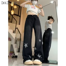 Thumbnail DaDuHey New American Ins High Street Retro Jeans Niche Stars Loose Wide-leg Pants Large Size Trousers 3