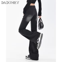 Thumbnail Quần jean dài DADUHEY lưng cao ống rộng mỏng size lớn phong cách đường phố Mỹ mới 3