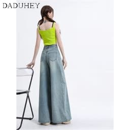 Thumbnail DaDuHey New American Ins High Street Micro Flared Jeans Niche High Waist Wide Leg Pants Large Size Trousers 4