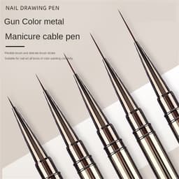 Thumbnail Annies manicure pen công cụ đặc biệt kéo đường phác thảo vẽ móc cạnh bàn chải kim loại 3