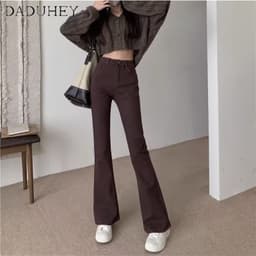 Thumbnail DaDuHey New Korean Version of INS Elastic Retro Micro Flared Jeans Niche High Waist Wide Leg Pants Trousers 3