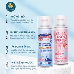 Thumbnail Bình xịt ngăn ngừa mồ hôi, vi khuẩn cho đôi giày của bạn, hương thơm mát - BuyBox - BBPK358 3