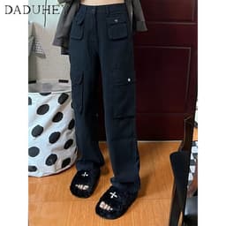 Thumbnail DaDuHey New American Ins High Street Retro Casual Pants Niche High Waist Loose Wide Leg Pants Trousers 3