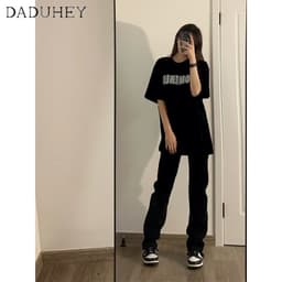 Thumbnail DaDuHey New American Ins High Street Thin Jeans Niche High Waist Straight Pants Large Size Trousers 4