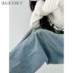 Thumbnail Quần jean DADUHEY dáng rộng phong cách đường phố Mỹ cổ điển cao cấp dành cho nữ 2