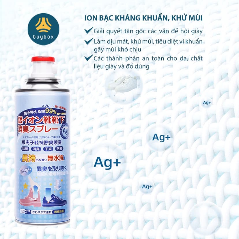 Ảnh Bình xịt ngăn ngừa mồ hôi, vi khuẩn cho đôi giày của bạn, hương thơm mát - BuyBox - BBPK358 4