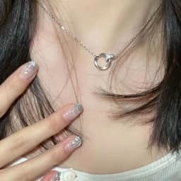 Thumbnail Vòng cổ mobius 17KM màu bạc thanh lịch đơn giản cho phụ nữ 3