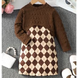 Thumbnail 1-8years trẻ em bé gái mùa thu quần áo hàng ngày bộ áo dài tay + dây đeo váy kẻ sọc thời trang đáng yêu 2 cái trang phục 2