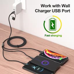 Thumbnail Dây cáp sạc nhanh HDOORLINK 5 trong 1 3A USB A / C sang điện thoại Type-C / Micro USB / nhẹ thích hợp cho IOS Android 4