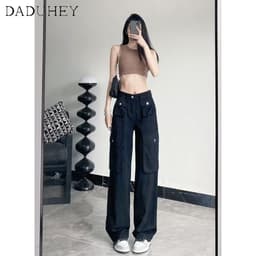 Thumbnail DaDuHey New American Ins High Street Hip-hop Tooling Casual Pants Niche High Waist Wide Leg Pants Trousers 2