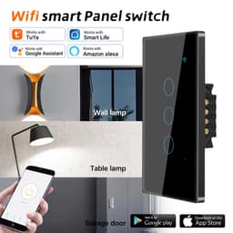 Thumbnail Aubess 1/2/3/4 Gang 2.4g Wifi Ứng dụng công tắc cảm ứng thông minh Điều khiển từ xa 2