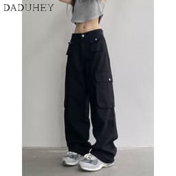 Thumbnail DaDuHey New American Ins High Street Multi-pocket Overalls Niche High Waist Wide Leg Pants Large Size Trousers 2