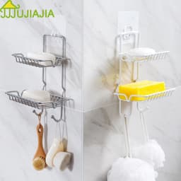 Thumbnail Khay Đựng Xà Phòng Hai Tầng Bằng Thép Không Gỉ Giá Đỡ kệ góc nhà tắm 1