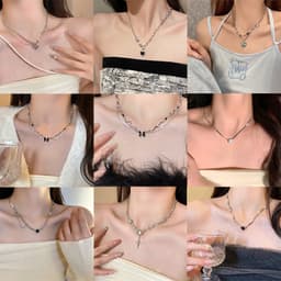 Thumbnail Vòng cổ 17KM Y2K mạ bạc tùy chọn kiểu mặt thời trang dành cho nữ 1
