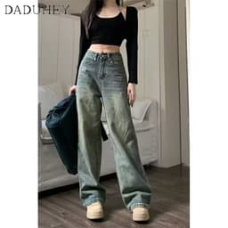 Thumbnail Quần jean DADUHEY lưng cao dáng rộng phong cách thời trang Mỹ cho nữ 3